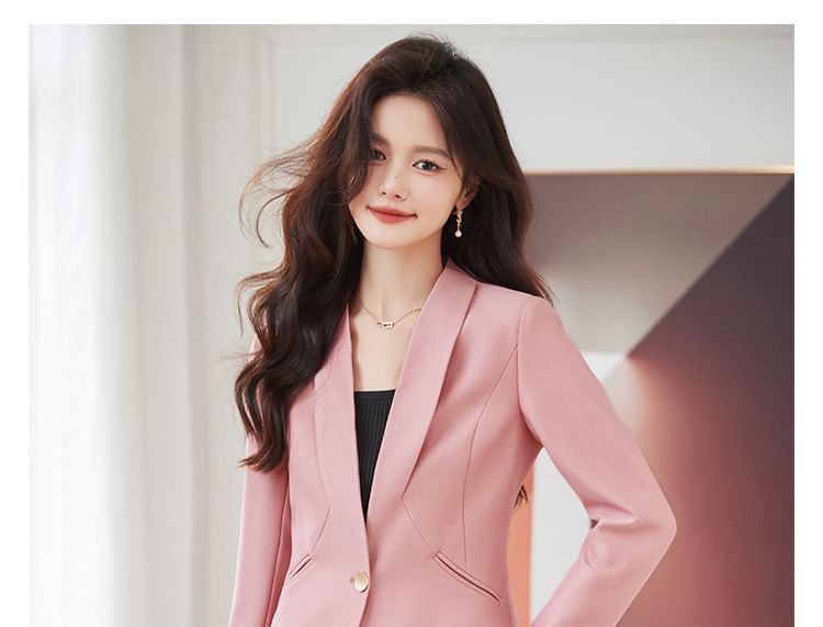 palajana - V-hals blazer met één knoop