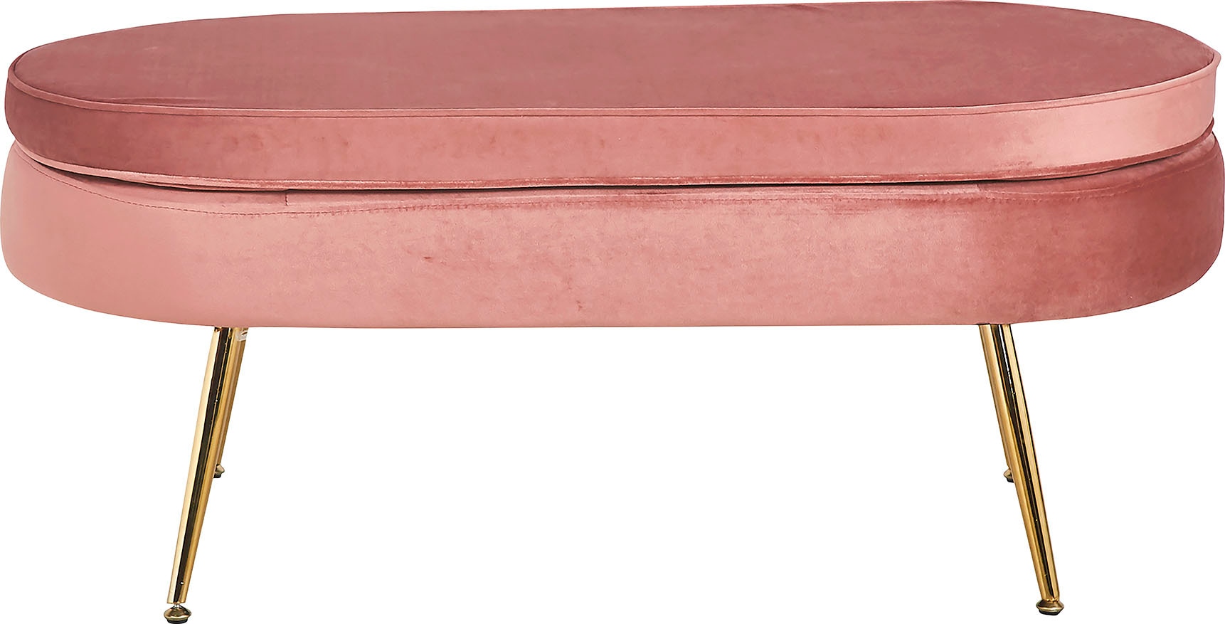 SalesFever Polsterhocker »Clam - Stilvoller Hocker« Elegantes Design in ovaler Form, 99cm Breite