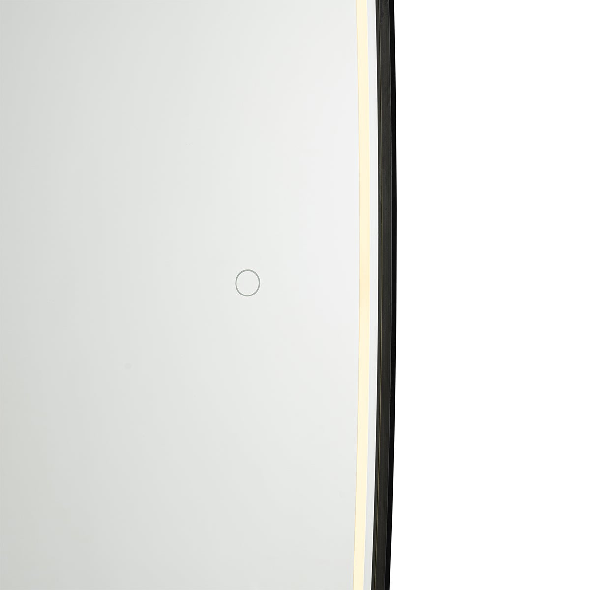 Moderne badkamerspiegel in zwart, inclusief ledverlichting en touchdimmer - Geraldien