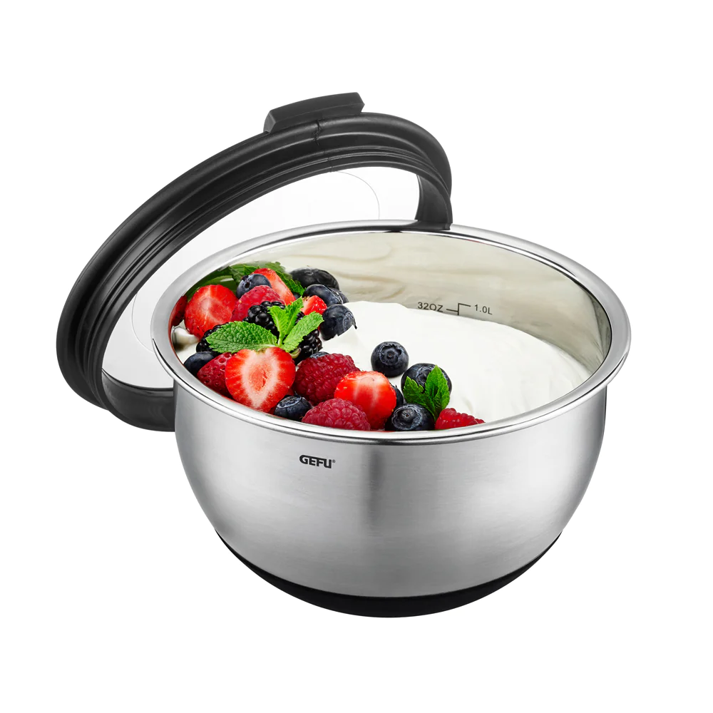 Bol en acier inoxydable Muovo 16 cm avec couvercle Gefu