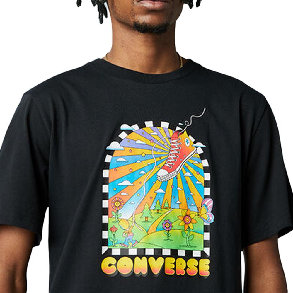 Converse T-shirt Noir Homme Converse Flying