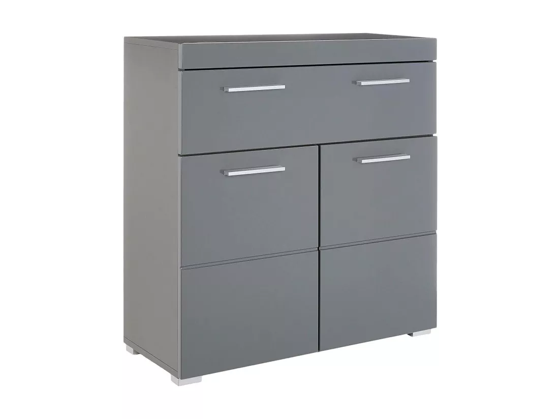 Meuble bas - Mélaminé - Gris - 73 - 79 - 31 cm