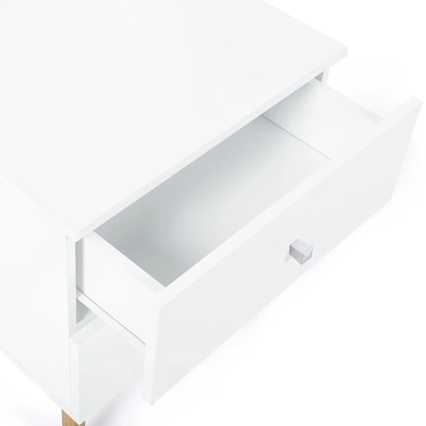 Lot de 2 tables de chevet EMMIE scandinaves 2 tiroirs blanc