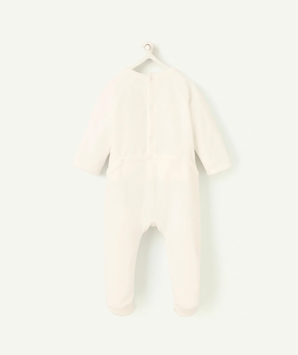 dors bien velours en coton bio écru avec motif ours