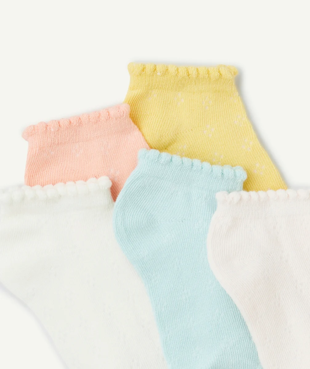 lot de 5 paires de socquettes fille colorées avec festons