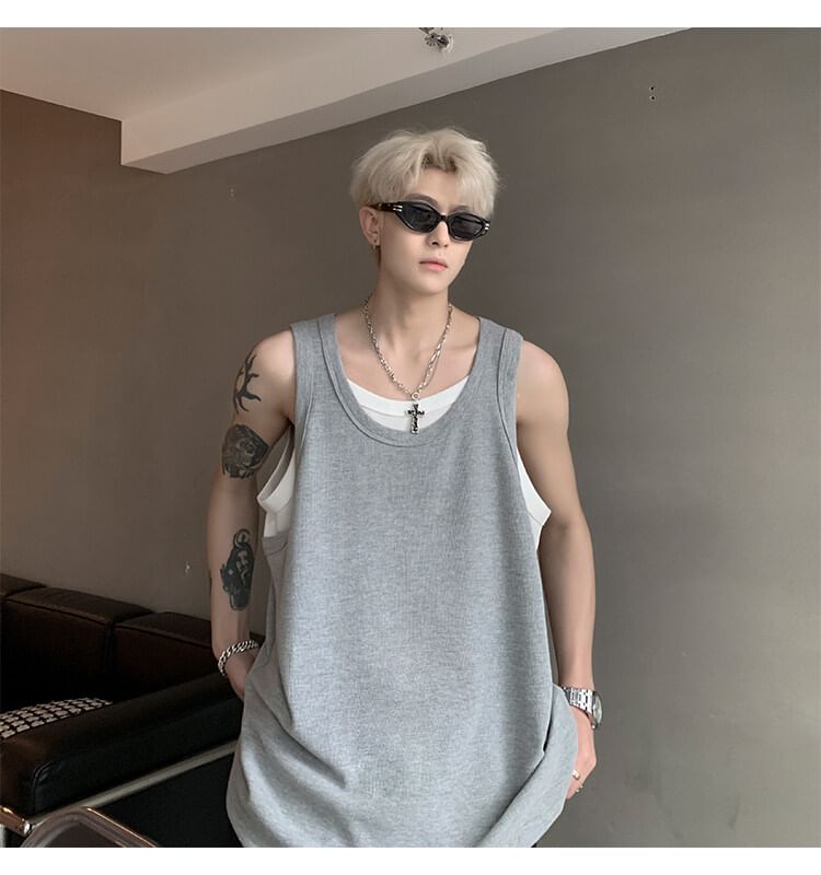 Priam - Mock tweedelig tanktopje in twee kleuren