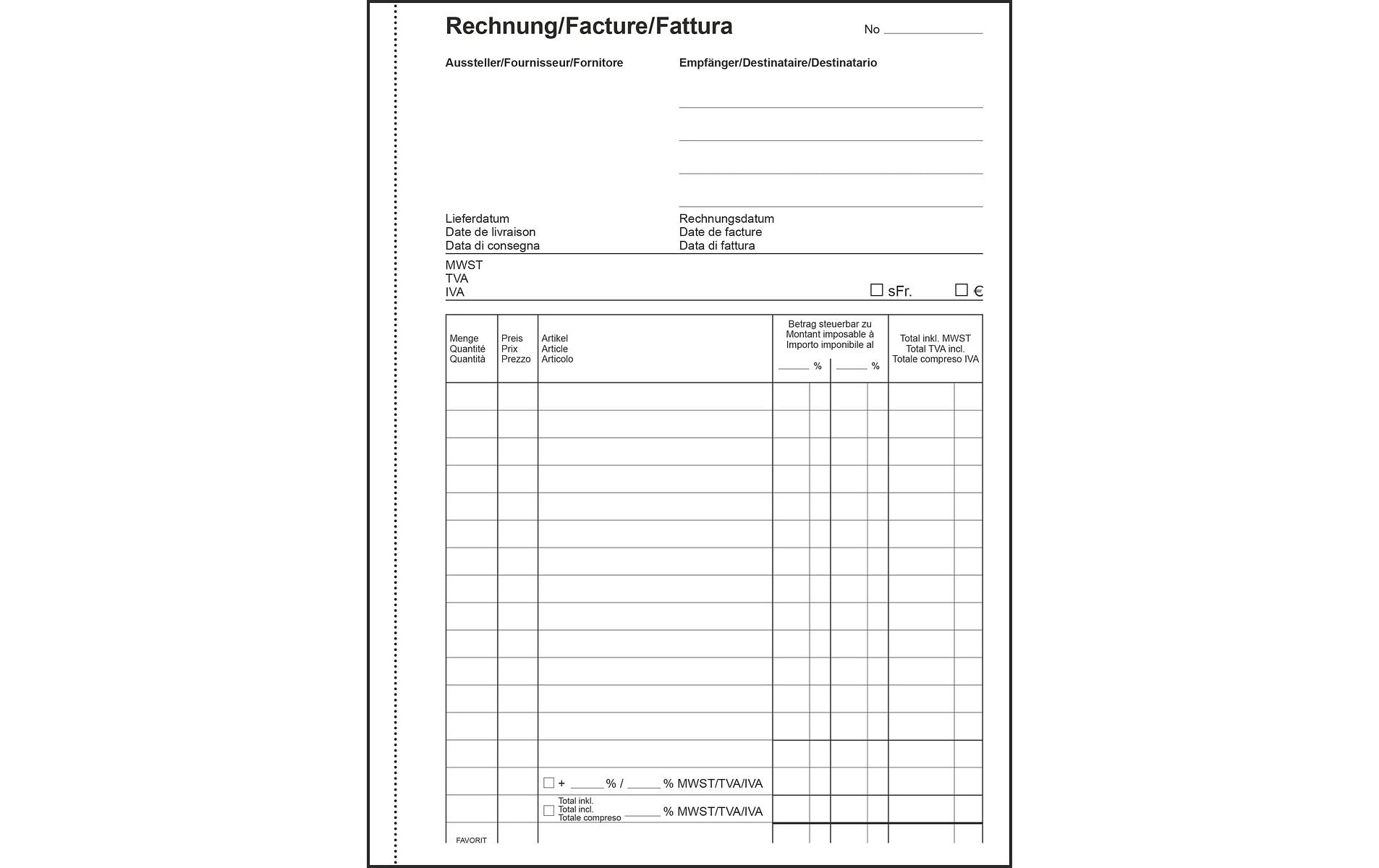 Durchschreibeblock 156 x 210 mm Rechnungen, 50 x 2 BlattBlock mit Rechnungen