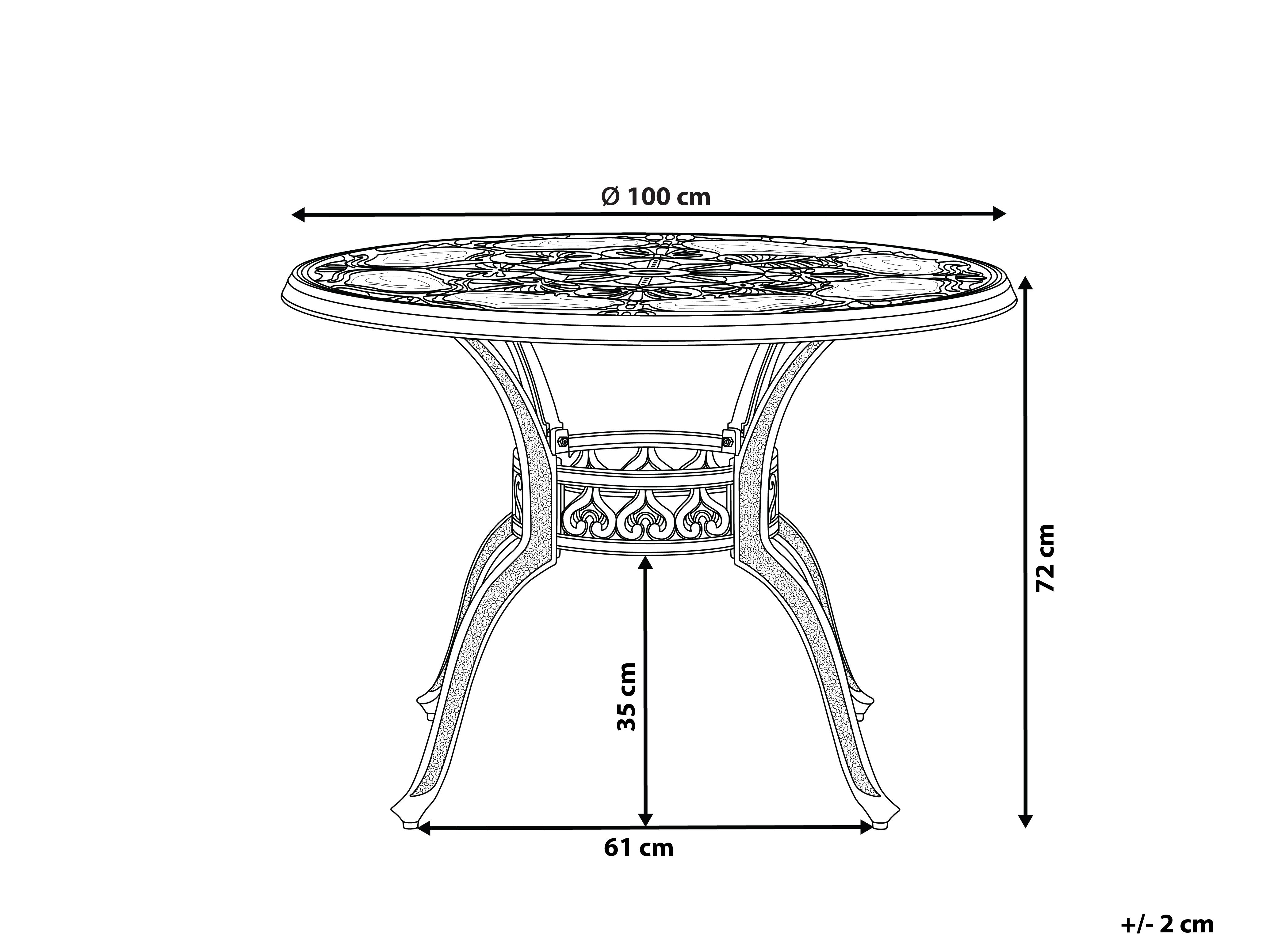 Tuin eettafel SAPRI 100 cm 100 cm Metaal Donkerbruin