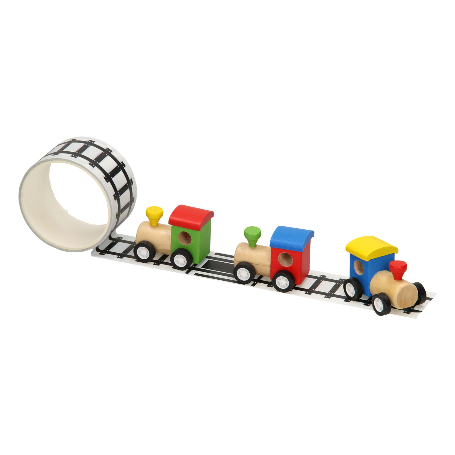 Houten Trein met Wegtape, 8mtr
