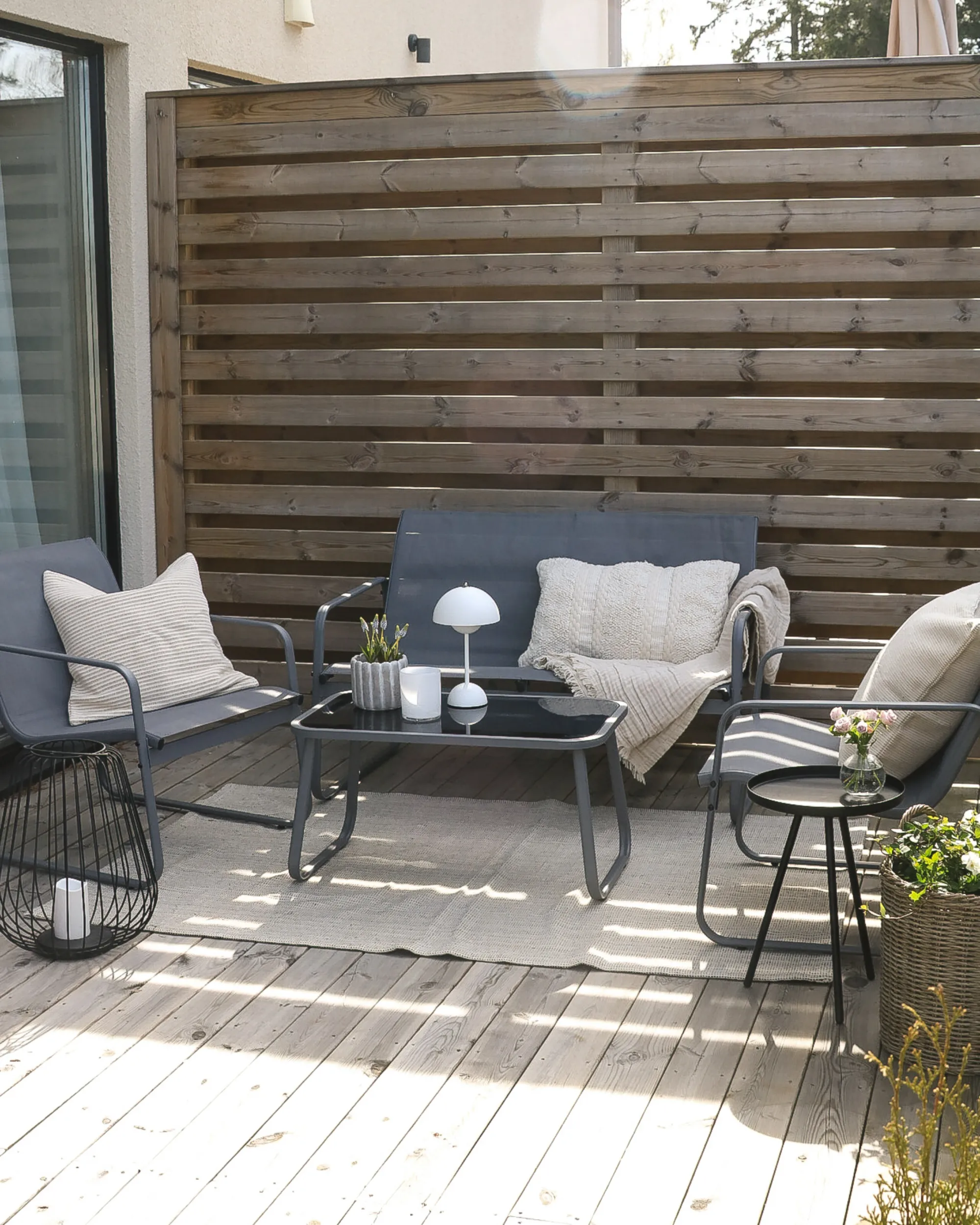 Loungeset met tafel 4-zits BARREA Metaal Zwart
