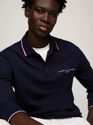 Polo Slim de Manga Comprida com Detalhe Exclusivo