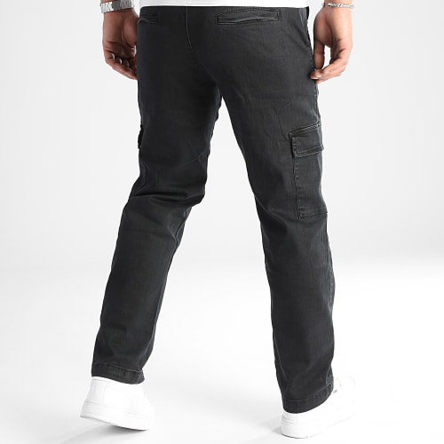 Pantalon Cargo Large Avec Poches 0128 Noir