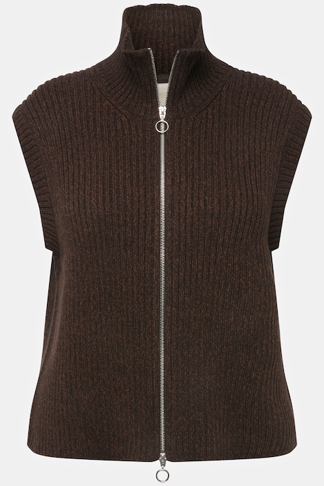 Weste, Stehkragen, 2-Wege-Zipper, ärmellos, Biobaumwolle