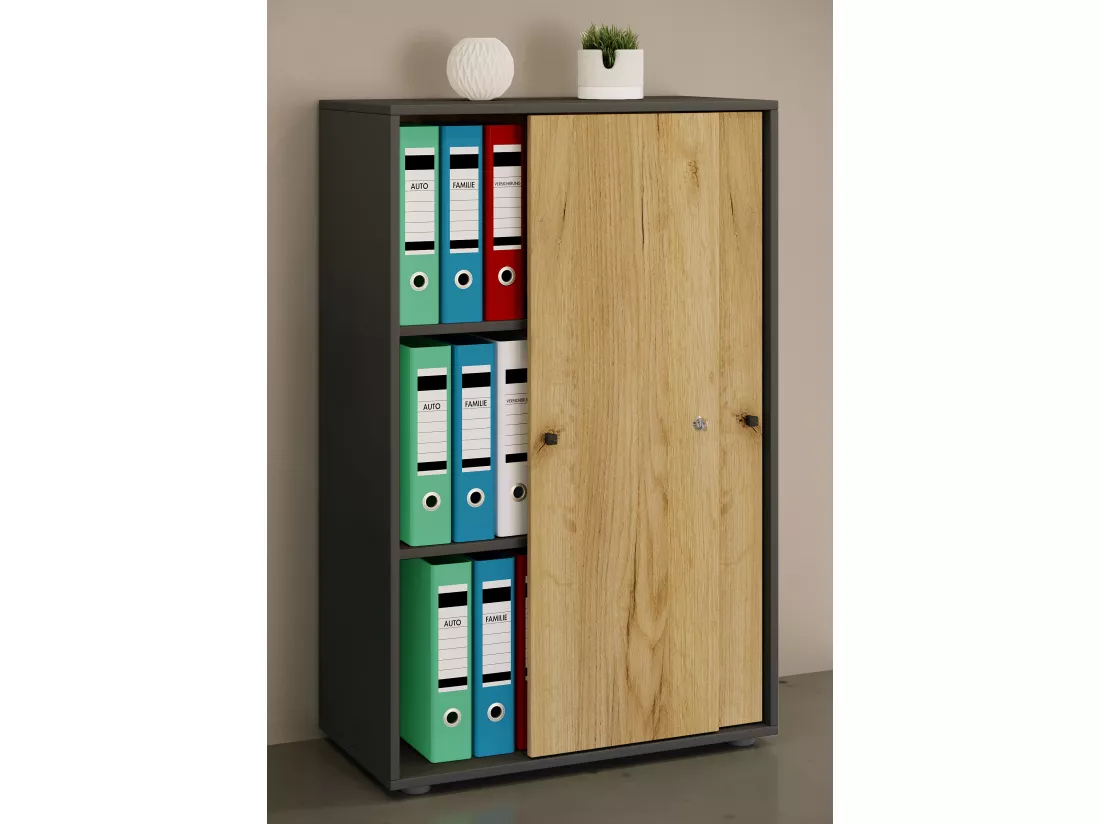Armoire de bureau portes coulissantes Lona 3x