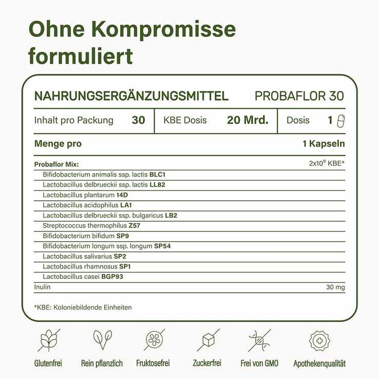 Nupure probaflor Mikrobiotika magensaftresistent Kapseln, 30 St