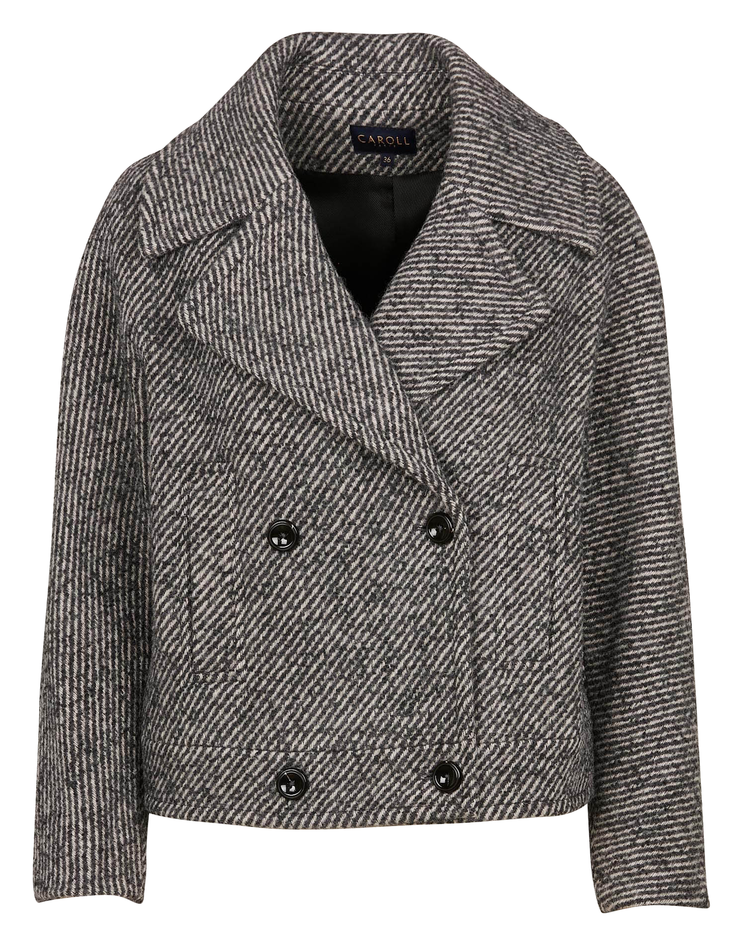 GRISBY - Veste droite col tailleur en laine mélangée | Gris