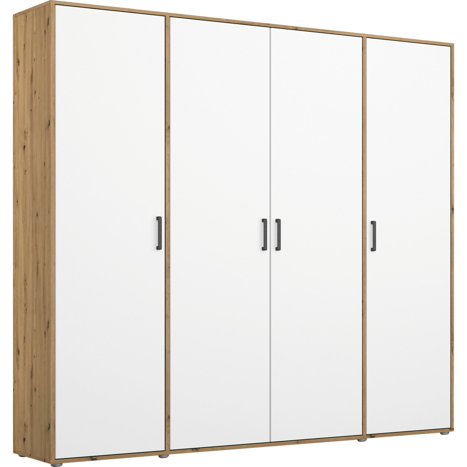 Drehtürenschrank Voyager Artisan 187 x 194 x 53 cm, 4-türig weiss / Artisan