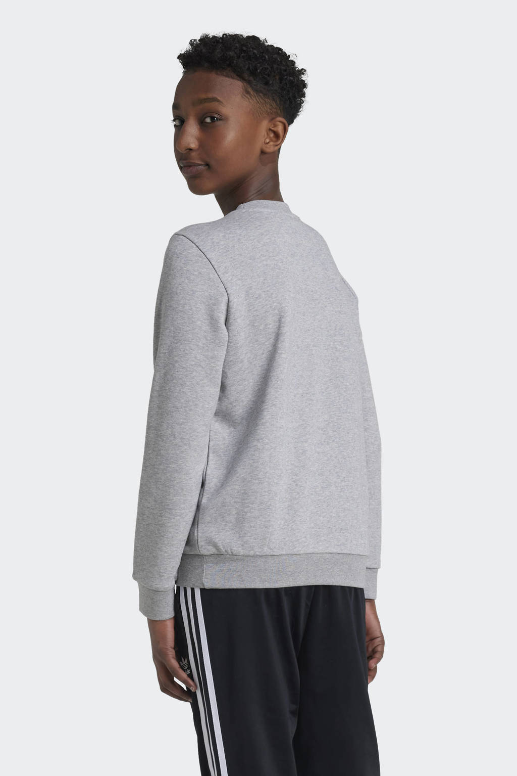 adidas sweater Trefoil grijs melange