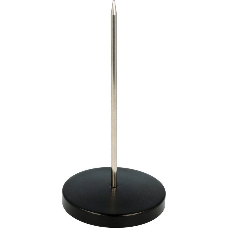 Pique note avec socle plastique noir diamètre 7 cm et tige métallique