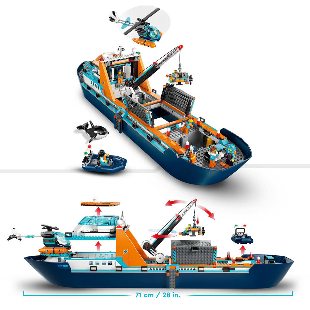Groot schip!Poolonderzoeksschip Groot Drijvend Boot Speelgoed Set voor Kinderen 7+ 60368