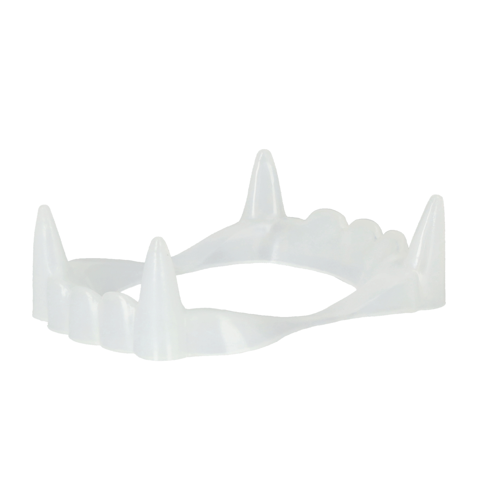 (60x45mm) Glow in the Dark Vampir Gebiss Fasnachts Kostüm Zubehör Motto Party Werwolf Accessoire Halloween Foto Requisite - Weiss