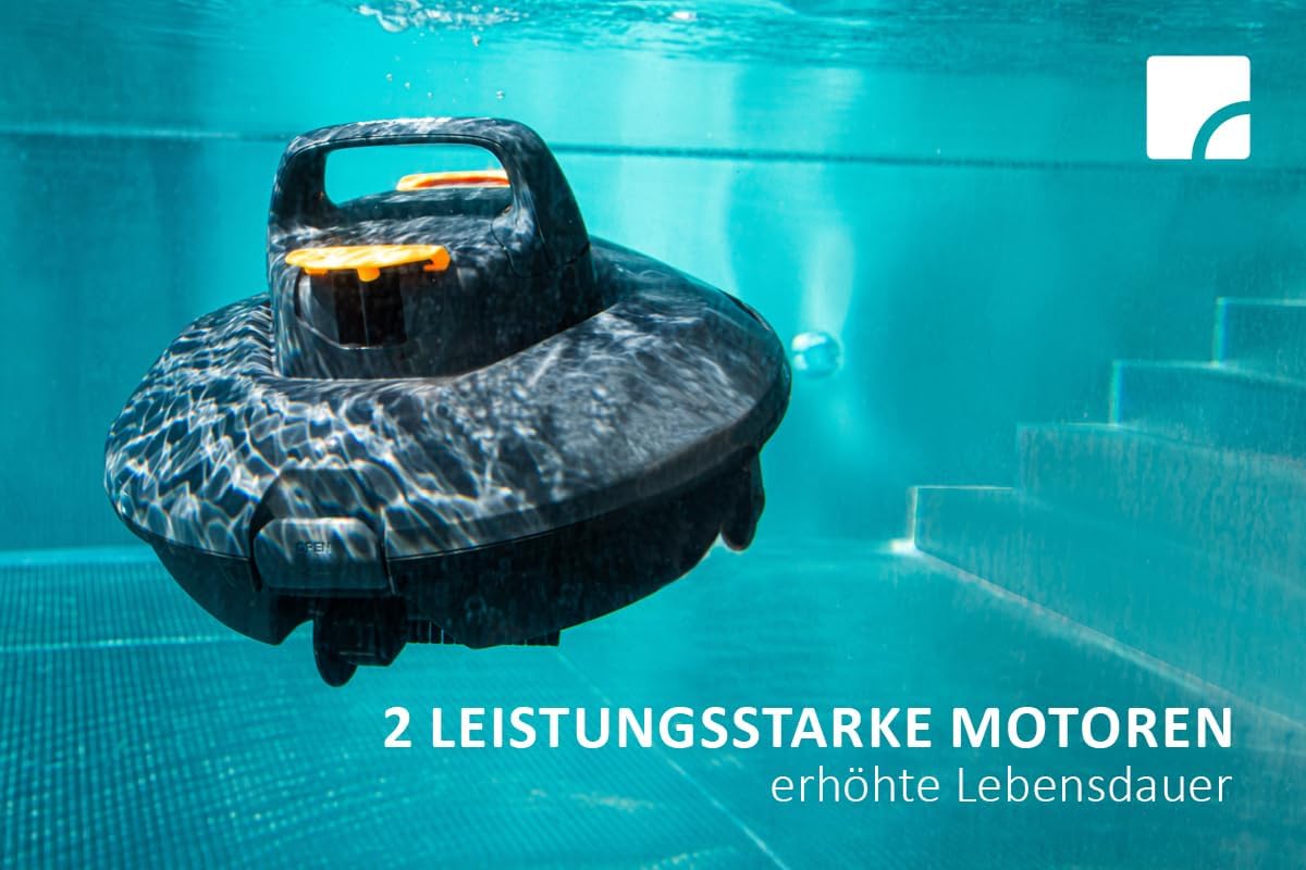 STEINBACH Poolrunner ONE RXB 150 – 061503Y – Kabelloser Bodensauger für Pools mit bis zu 15 m² Bodenfläche – Bis zu 110 Minuten Akkulaufzeit – Auch für Salzwasser geeignet