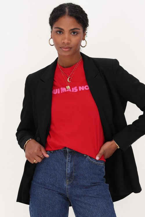 Rood T-shirt met roze 