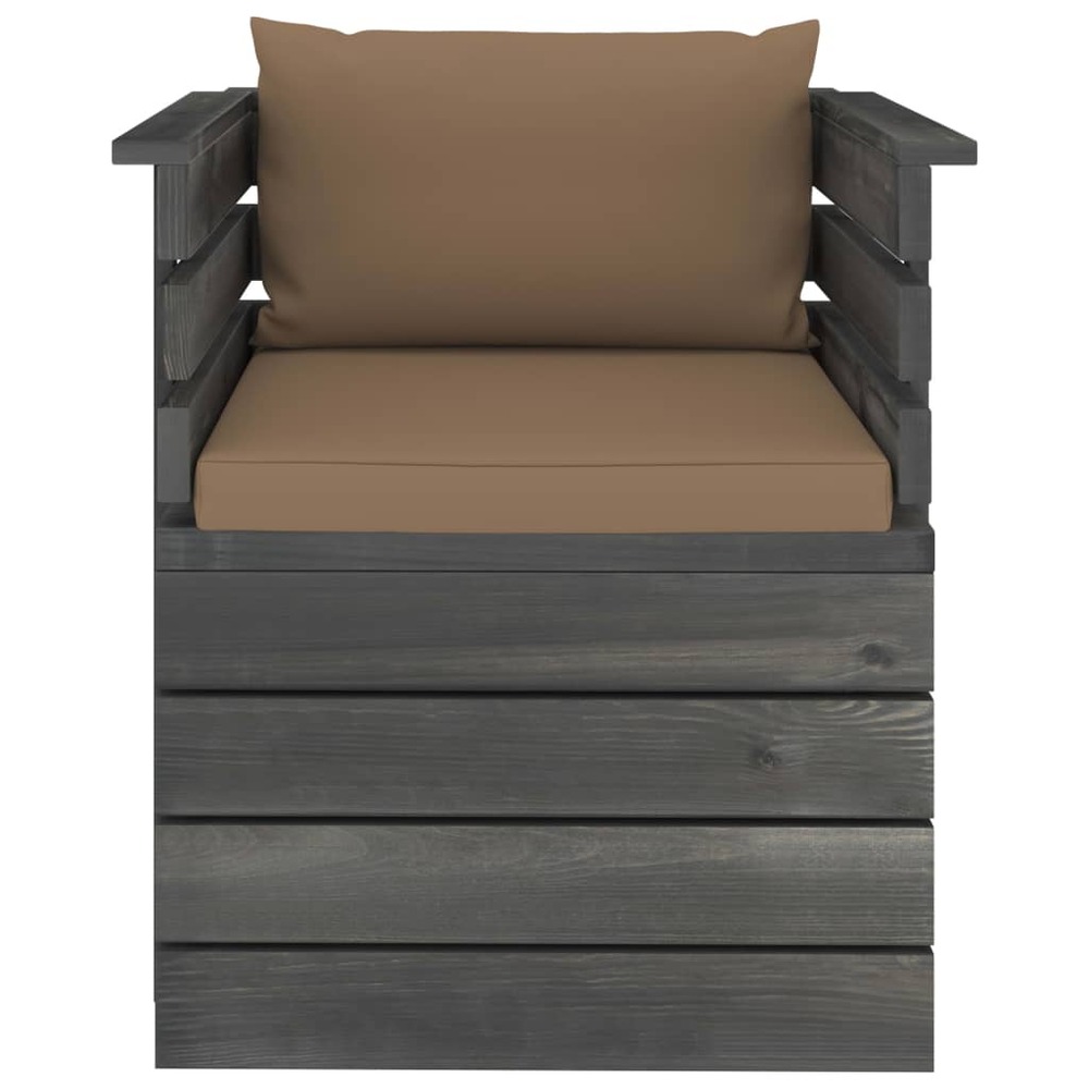 Salon de jardin palette meuble d'extérieur ensemble de mobilier 7 pièces avec coussins bois de pin massif