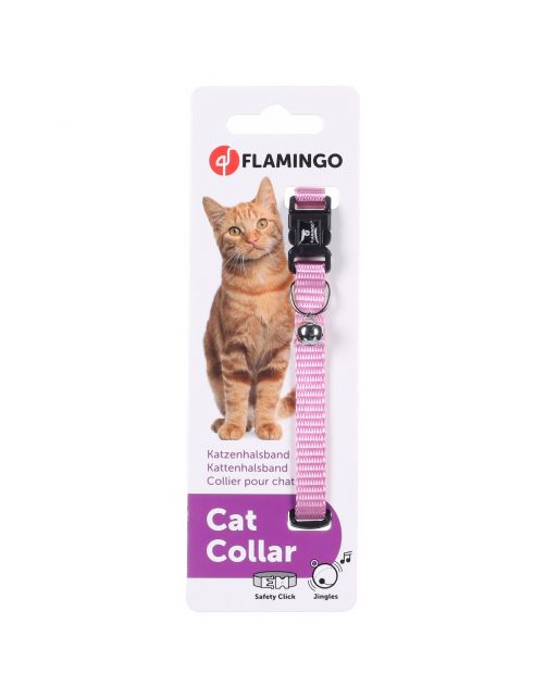 Flamingo Kattenhalsband Bel Ziggi - Kattenhalsband - 20-35 cm Roos