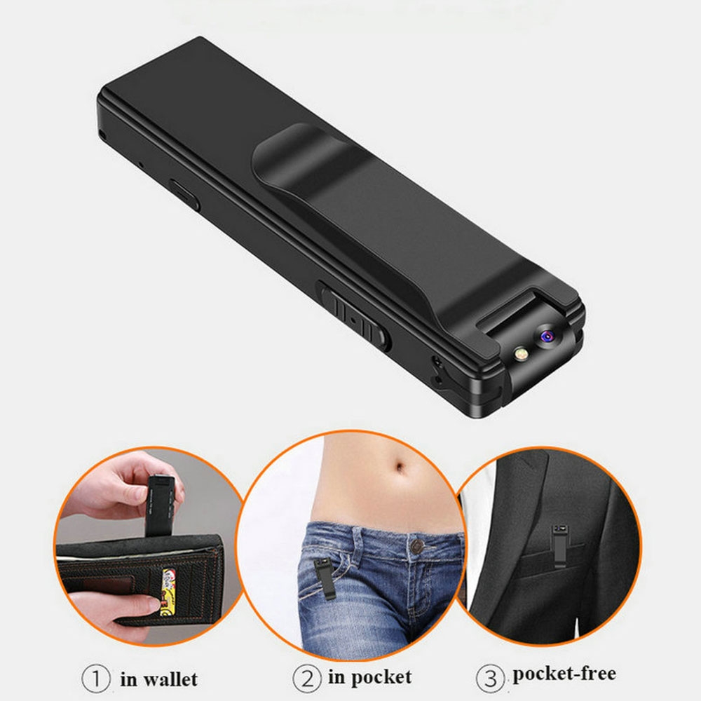 Magnetische Mini Cam Full HD Kamera mit LED's 1080p Micro SD Slot   Clip-Halter