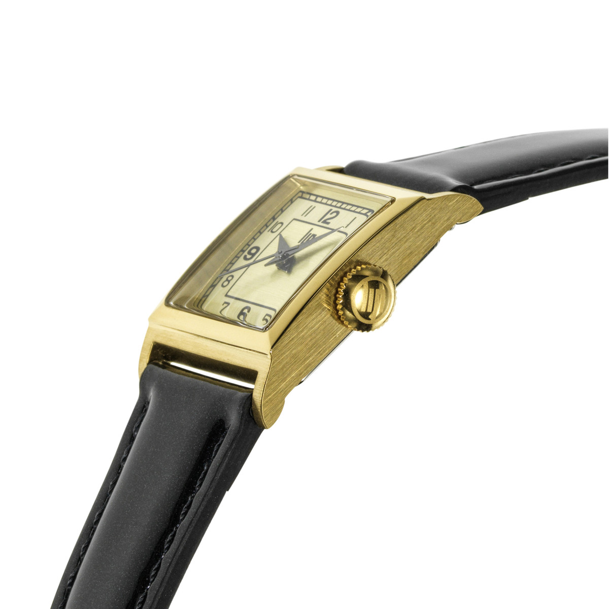 Montre LIP Churchill femme acier doré bracelet cuir noir