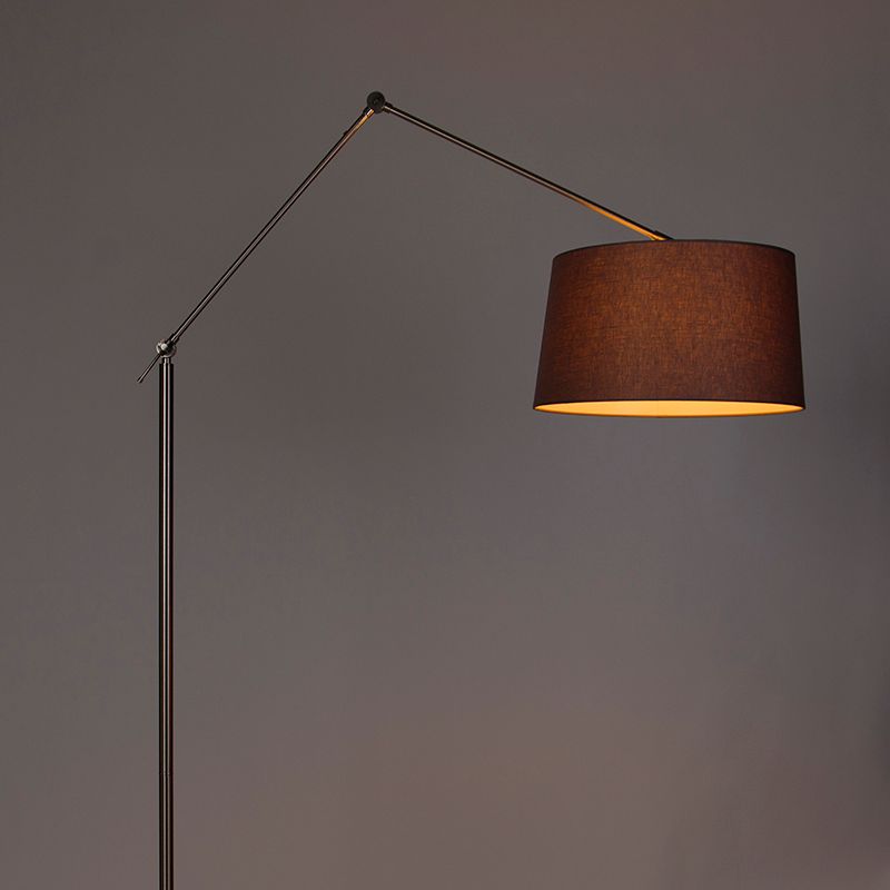 Moderne vloerlamp staal met kap donkergrijs 45 cm - Editor