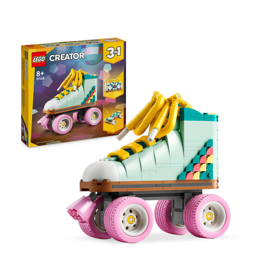 Schattige rolschaatsen3-in-1 Retro rolschaats met Mini Skateboard en Gettoblaster Radio Speelgoed 31148