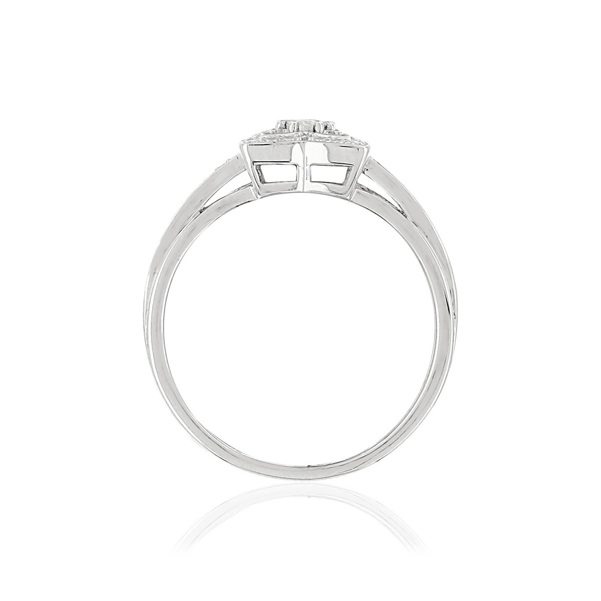 Bague or 375 blanc diamants