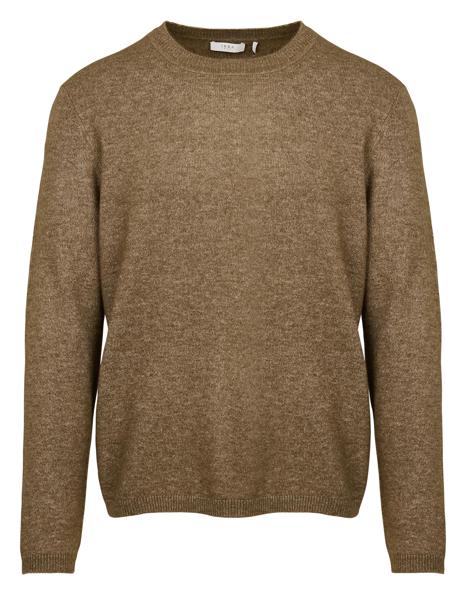 Pull col rond en maille duveteuse| Kaki