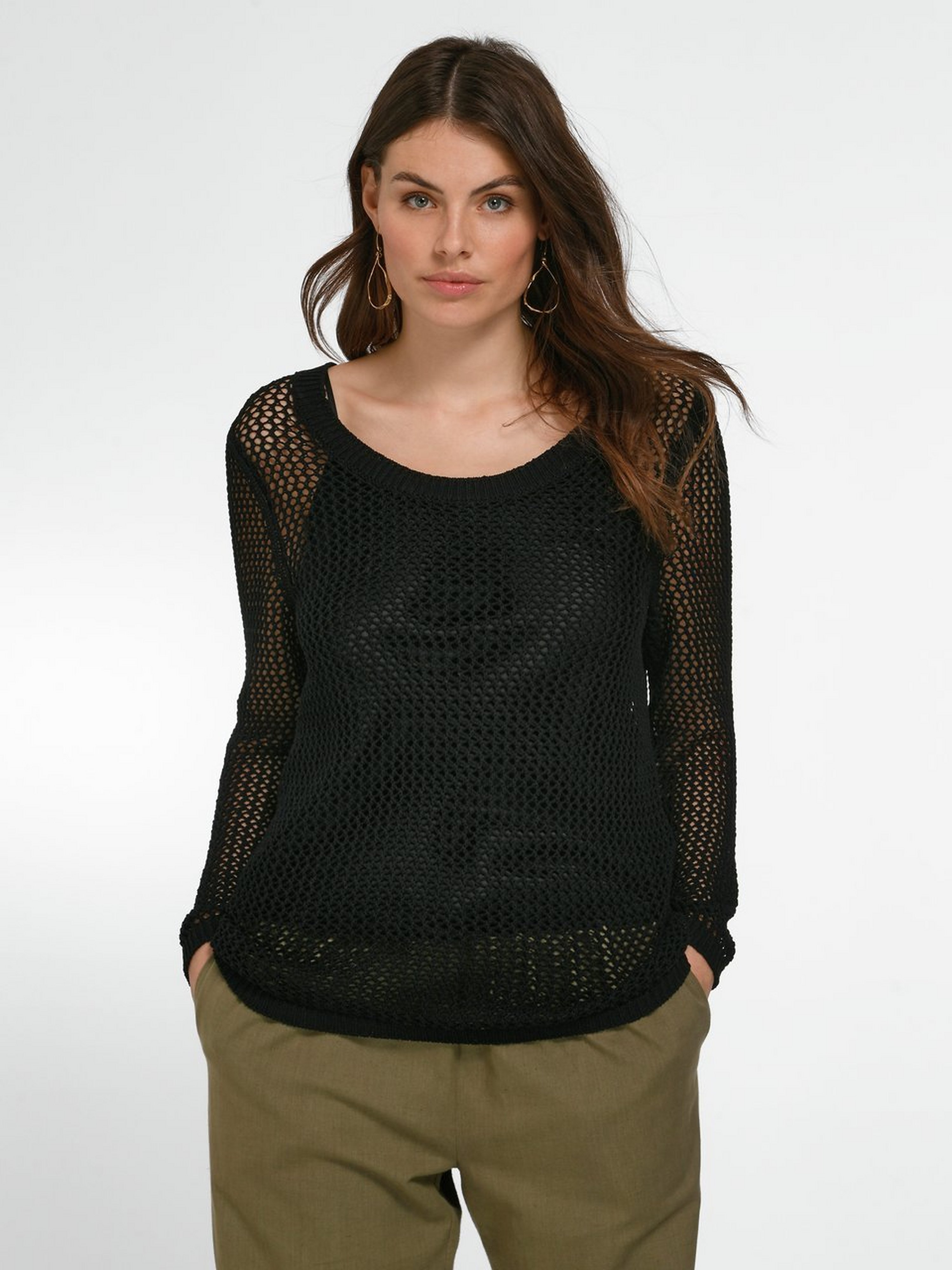Rundhals-Pullover aus 100% Baumwolle