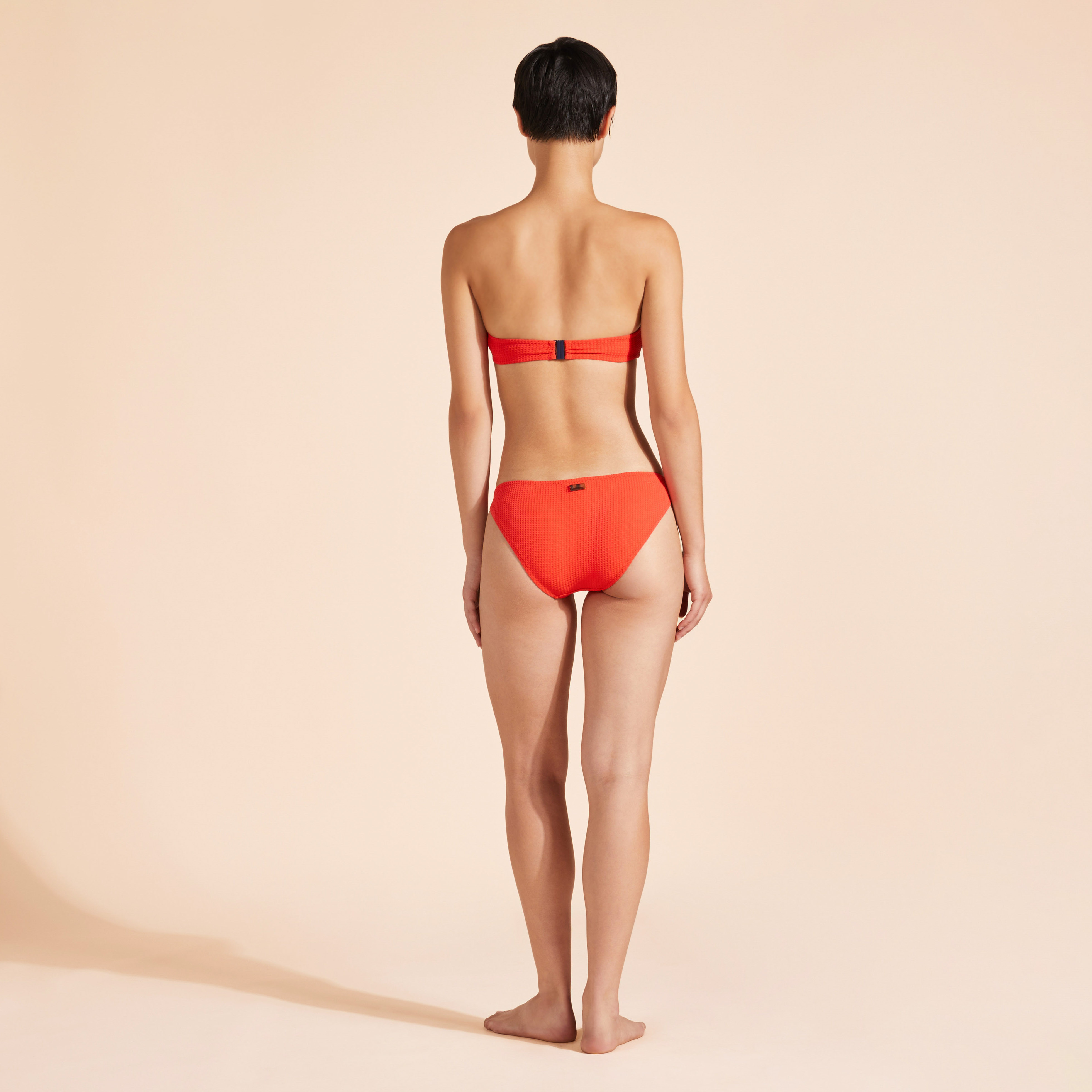 Haut de Maillot de Bain Bandeau Femme Jacquard Vichy