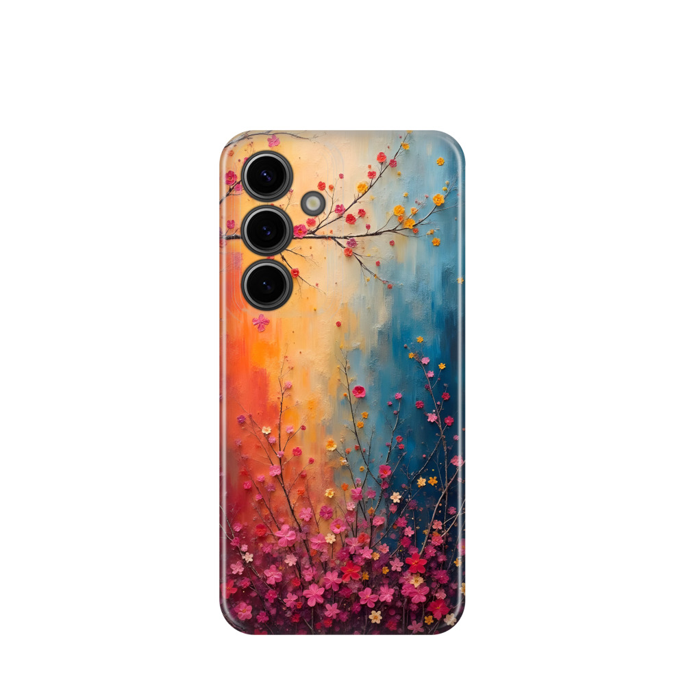 Samsung Galaxy S24 Kunststoff Hülle Ein Blütenmärchen - Blau / Gelb / Rot