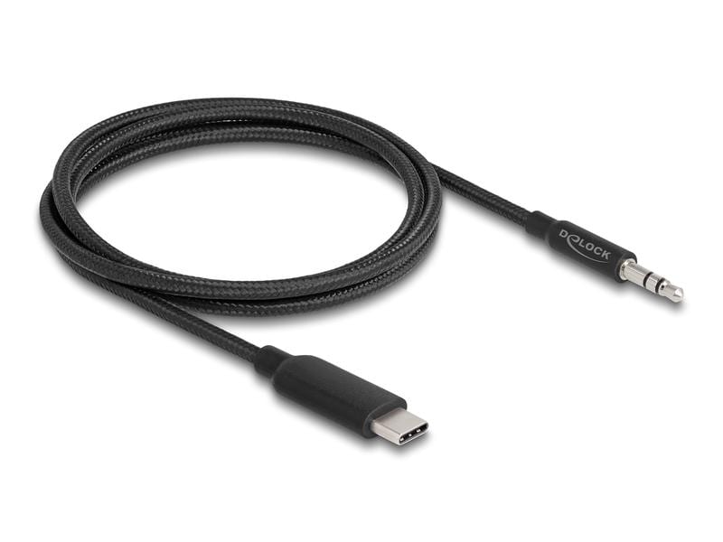 Delock Audio-Kabel USB-C - 3.5 mm Klinke 1 m Delock Audio Stereo Kabel USB Type-C Stecker zu Klinkenstecker 3.5 mm 3 Pin 1 m schwarz