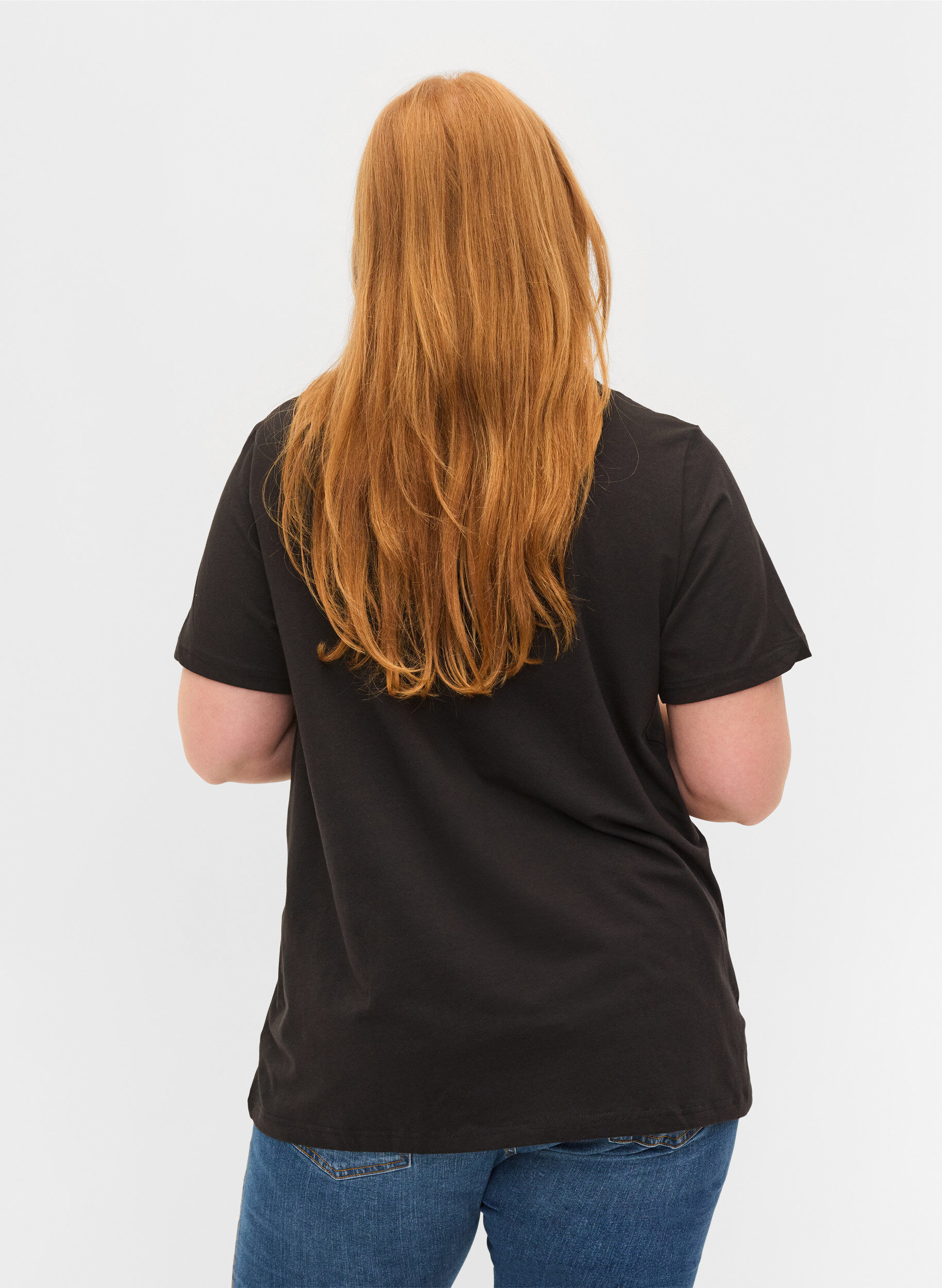 Kortærmet t-shirt med v-udskæring