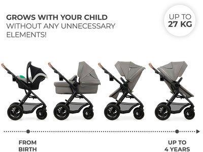 Kinderkraft MOOV 2 Air 3-in-1 Duovogn, Light Grey