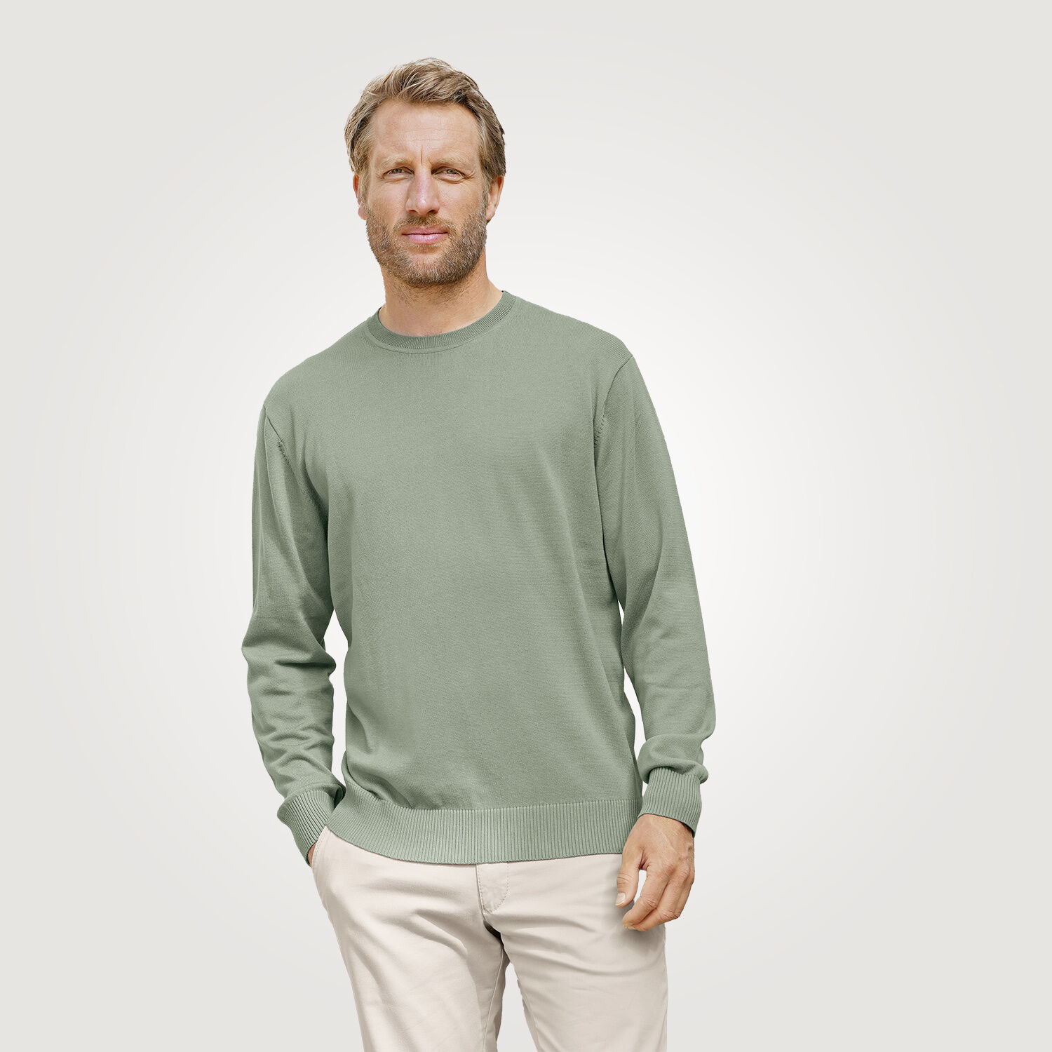 Rundhals-Pullover Baumwolle