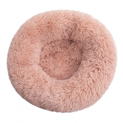 Cama de pelúcia rosa para animais de estimação
