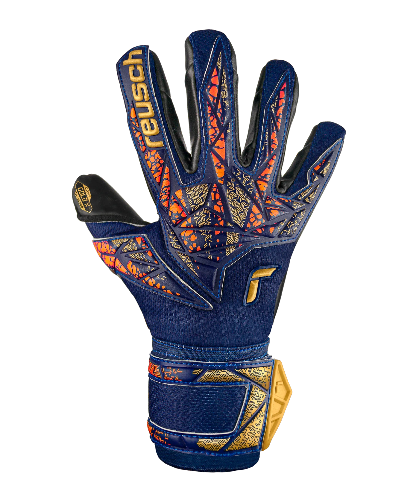 Reusch Attrakt Gold X TW-Handschuhe Night Spark 2024 Blau Gold Schwarz F4411