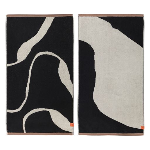 Mette Ditmer Nova Arte 2-pak Håndklæder, Black/Offwhite, 40x55 cm