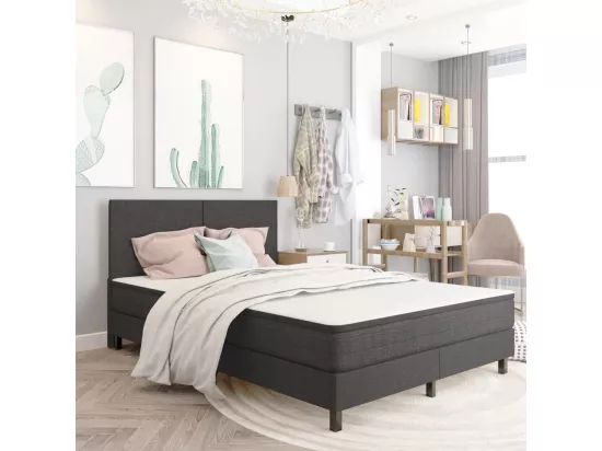 Sommier tapissier Gris Tissu 160 x 200 cm