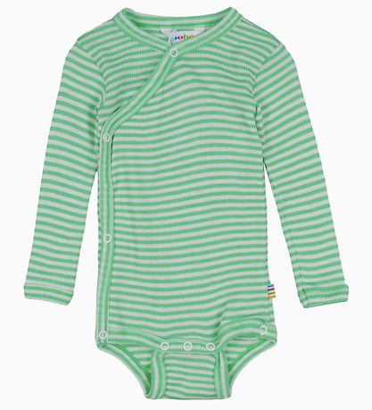 Joha Wickelbody l/ä - Rib - Wolle/Seide - Off White/Grün