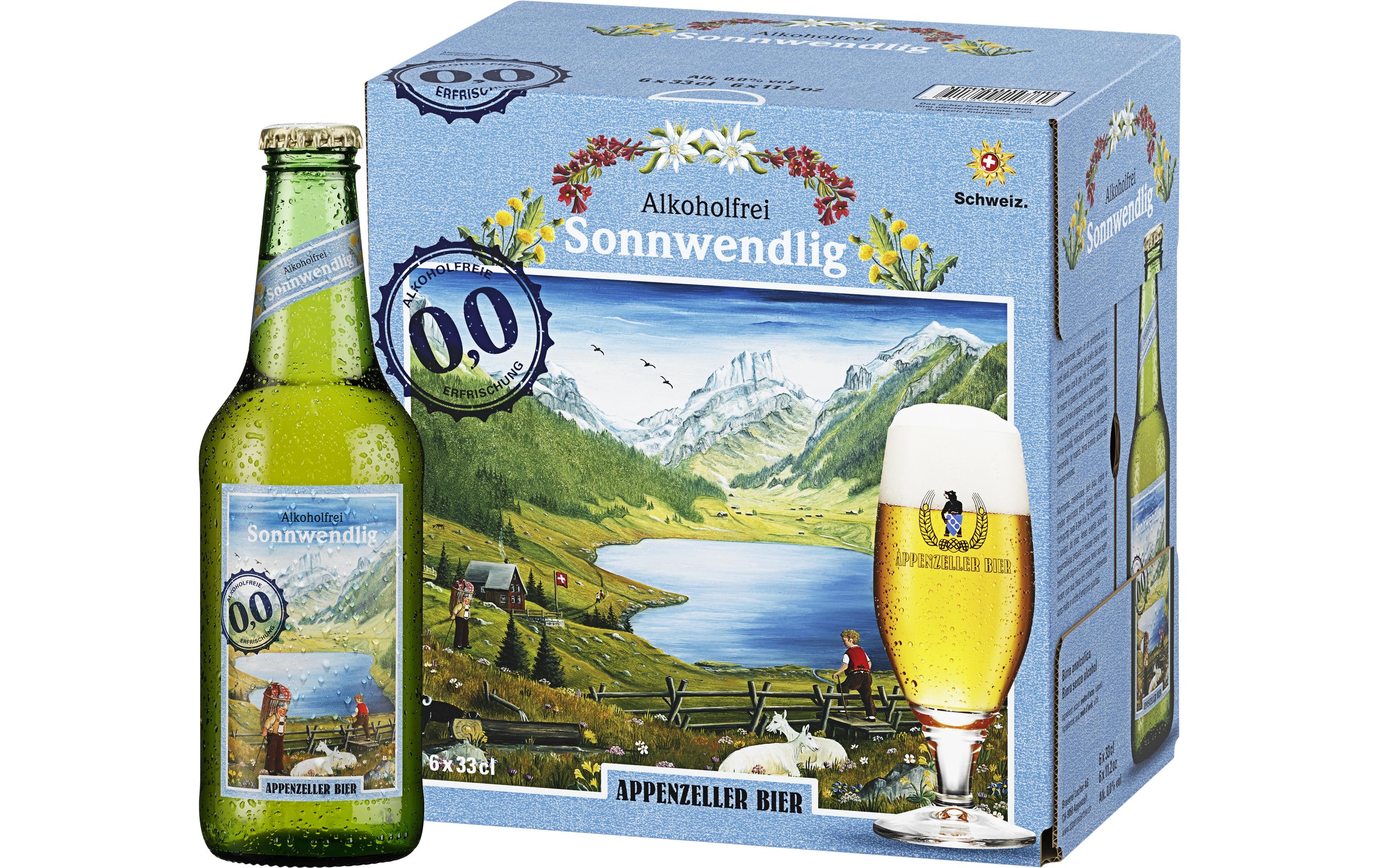 Bier Sonnwendlig alkoholfrei 6 x 0.33 lVollmundiges Bier ohne Alkohol