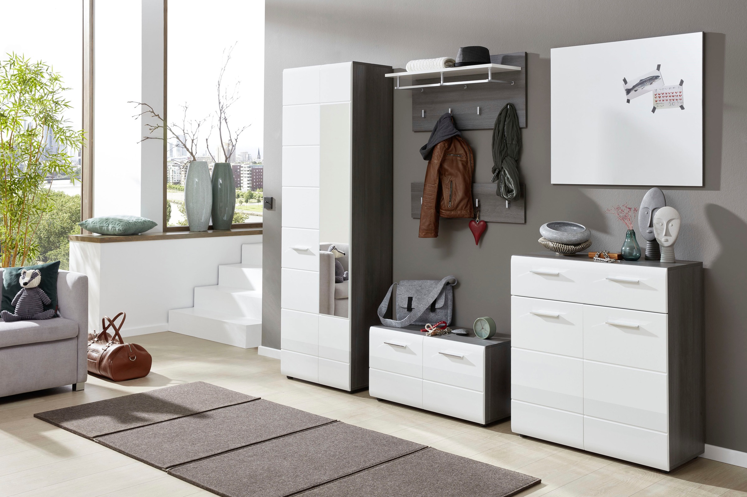 INOSIGN Garderobenpaneel »Sovana« 1 Stk. tlg. Garderobenpaneel mit Ablage & Haken - (B/T/H) 80/28/40 cm