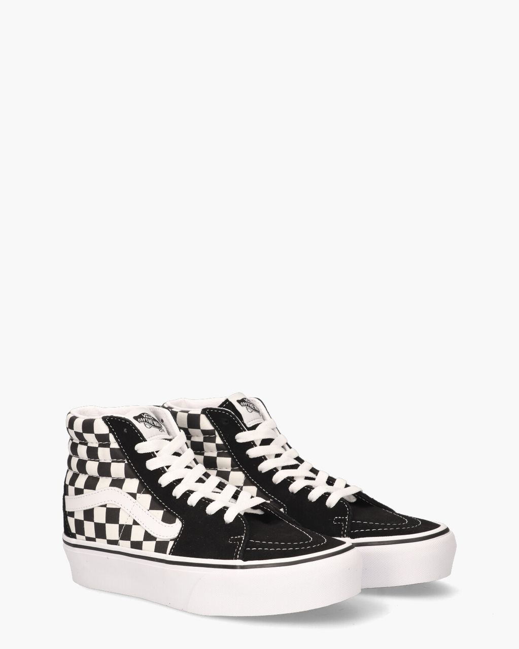 Vans Checkerboard Sk8-Hi Platform 2.0 Zwart/Wit Damessneakers